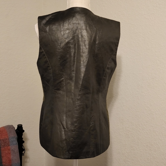 Eric Ryan Sport Olive Mixed Texture Zip-up Vest - Picture 5 of 7